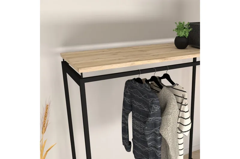 Andifli Garderobe 150x170 cm - Sort - Opbevaring - Tøjopbevaring - Knagerækker - Tøjstativ