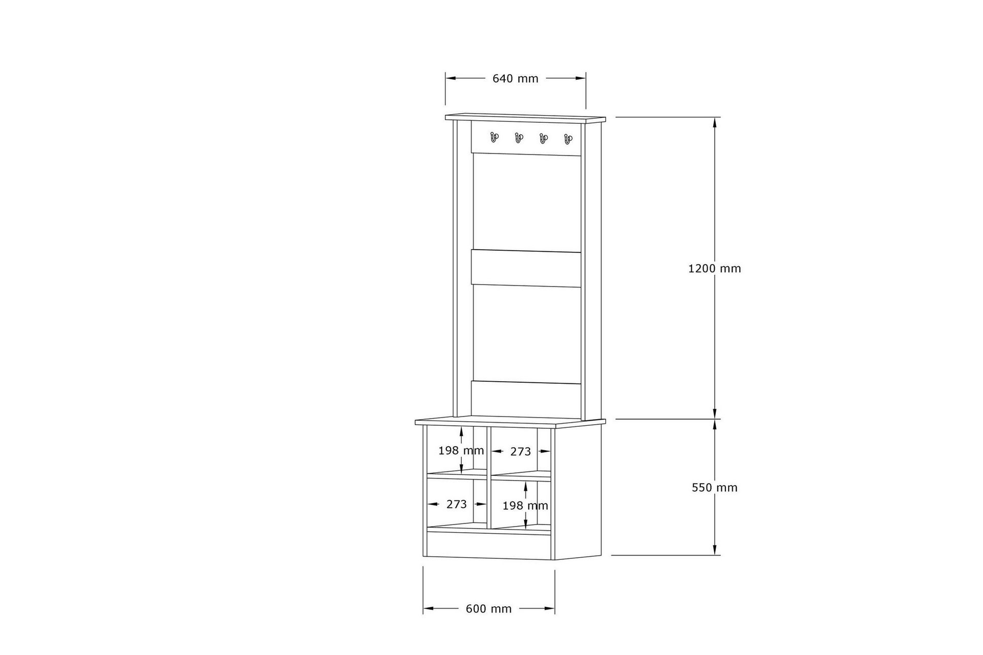 Andifli Tøjstativ 64x175 cm - Blå - Opbevaring - Tøjopbevaring - Knagerækker