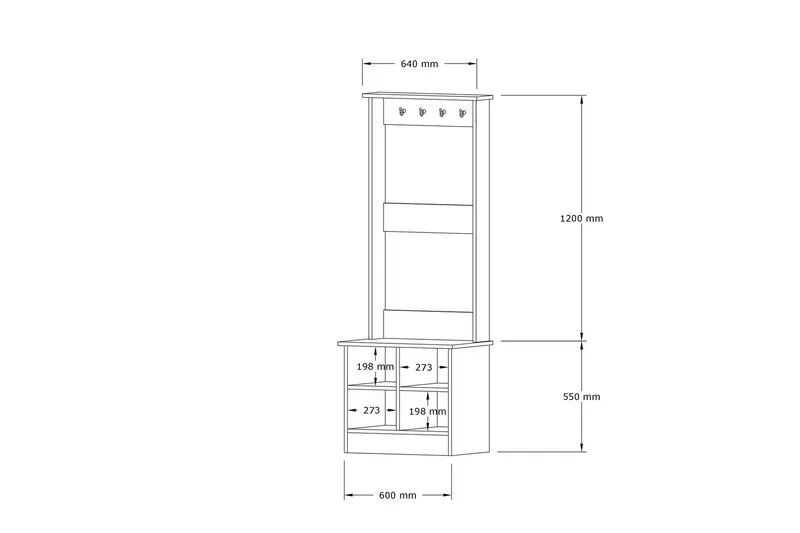 Andifli Tøjstativ 64x175 cm - Blå - Opbevaring - Tøjopbevaring - Knagerækker