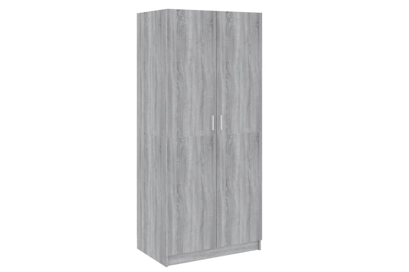beBasic garderobeskab 80x52x180 cm konstrueret træ grå sonoma-eg - GrÃ¥ - Opbevaring - Tøjopbevaring - Knagerækker