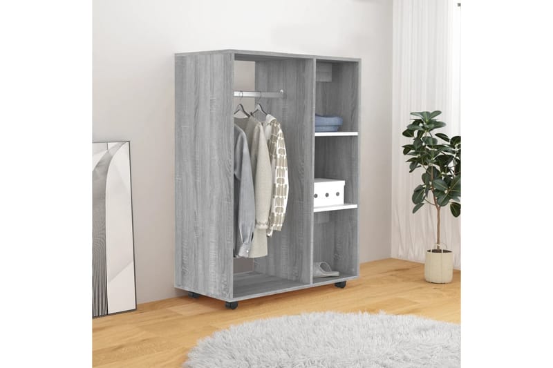 beBasic klædeskab 80x40x110 cm konstrueret træ grå sonoma-eg - GrÃ¥ - Opbevaring - Tøjopbevaring - Knagerækker
