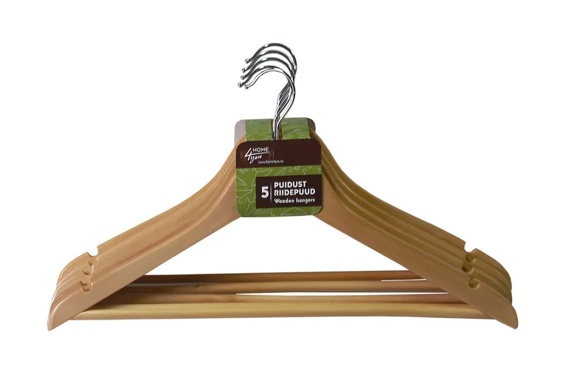 Bøjler 5 st/sæt, Træ/Natur