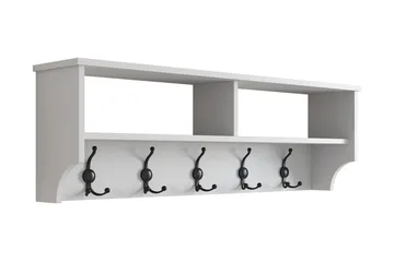 Caraway Knagerække 22x120 cm - Hvid - Opbevaring - Tøjopbevaring - Knagerækker