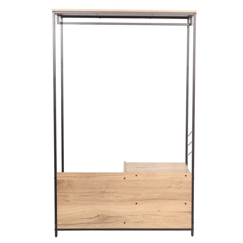 Entréreol HOME4YOU Dimitra 100x40x160 cm rustik/sort - lys rustikt træ/sort - Opbevaring - Tøjopbevaring - Knagerækker - Tøjstativ