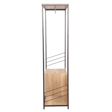 Entréreol HOME4YOU Dimitra 100x40x160 cm rustik/sort - lys rustikt træ/sort - Opbevaring - Tøjopbevaring - Knagerækker - Tøjstativ