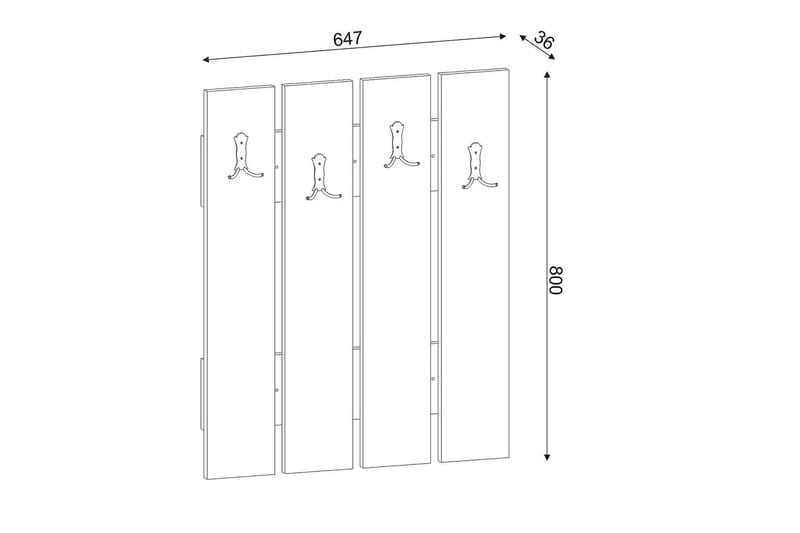 Furny Home tøjhænger til entré - Valnød - Opbevaring - Tøjopbevaring - Knagerækker