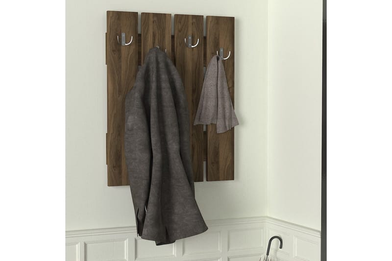 Furny Home tøjhænger til entré - Valnød - Opbevaring - Tøjopbevaring - Knagerækker