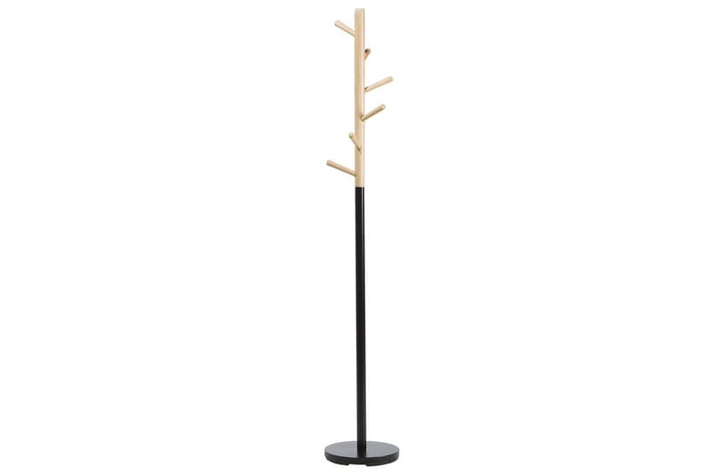 Klädhängare Beliani Aubum Svart/ljust trä Black||Light colored wood, undefined