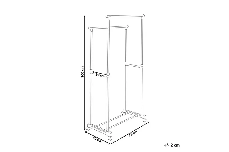 Klädhängare Beliani Gilmer Black||Silver - Opbevaring - Tøjopbevaring - Knagerækker - Tøjstativ