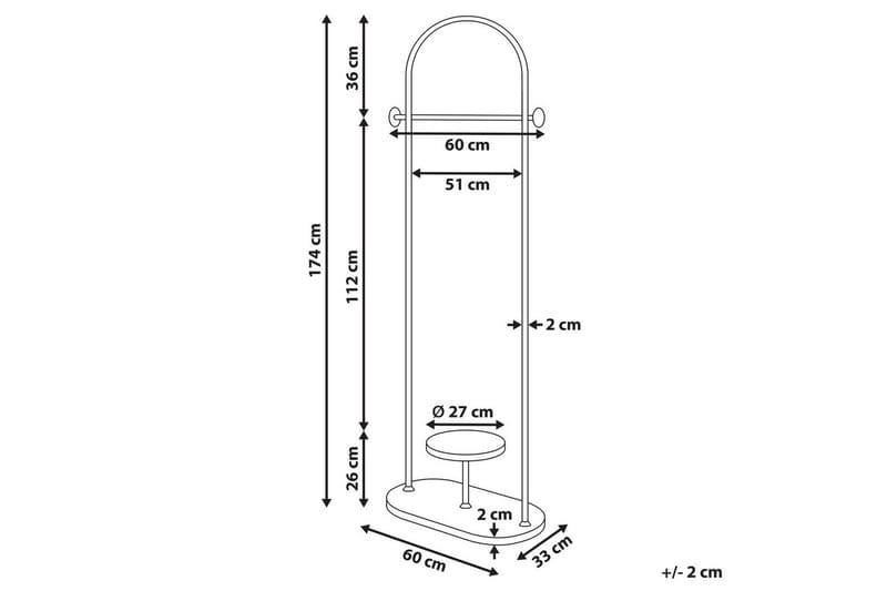 Klädhängare Beliani Hardin Black - Opbevaring - Tøjopbevaring - Knagerækker - Tøjstativ