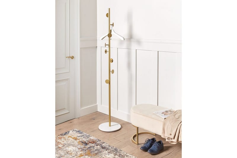 Klädhängare Beliani Notus Guld/vit GOLD||White - Opbevaring - Tøjopbevaring - Knagerækker - Tøjstativ