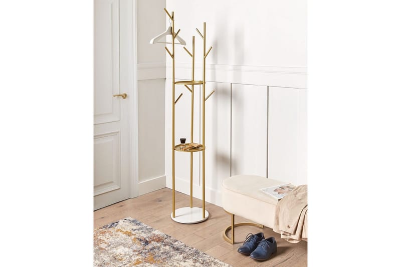 Klädhängare Beliani Raltson GOLD||White - Opbevaring - Tøjopbevaring - Knagerækker - Tøjstativ