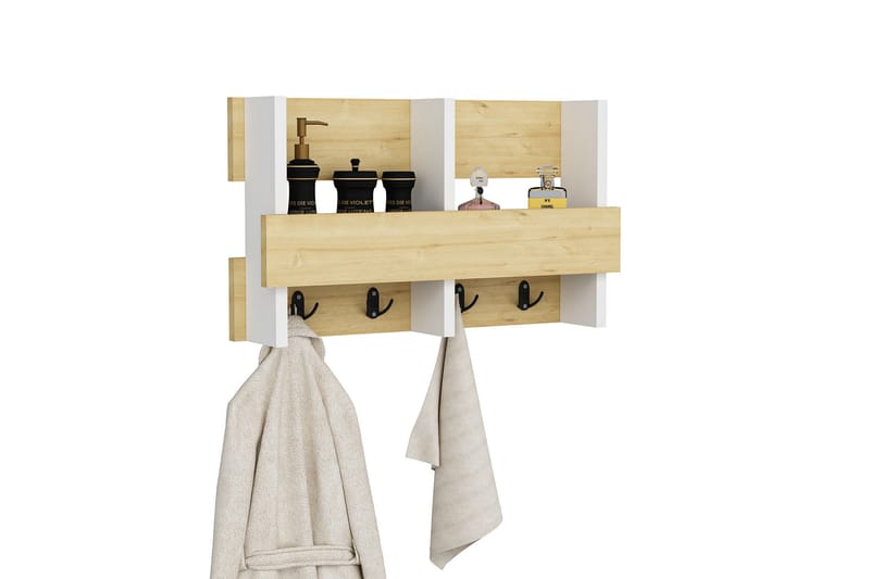 Denzin Knagerække 16x60 cm - Lys Natur/Hvid - Opbevaring - Tøjopbevaring - Knagerækker - Knager