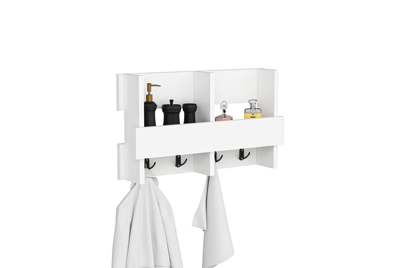 Denzin Tøjkrog 16x60 cm - Hvid - Opbevaring - Tøjopbevaring - Knagerækker - Knager