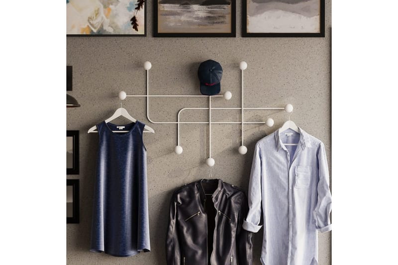 Metalkrog til Væg Australia Hvid - Hvid - Opbevaring - Tøjopbevaring - Knagerækker