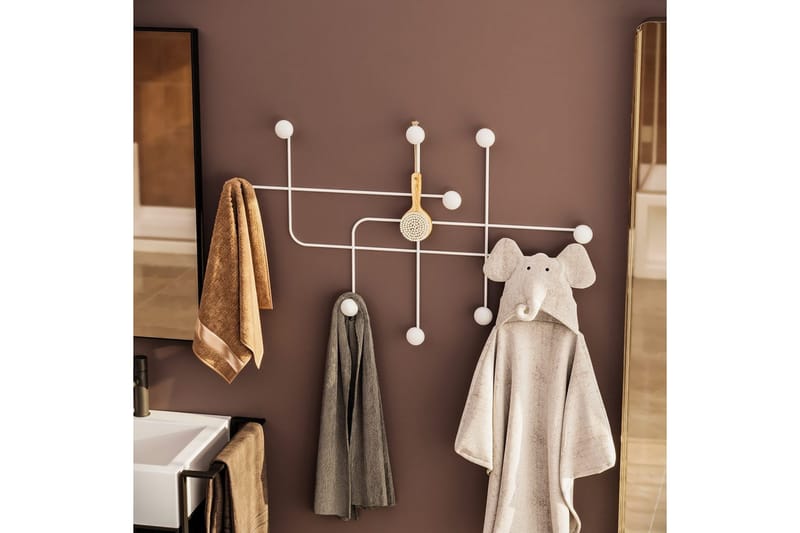 Metalkrog til Væg Australia Hvid - Hvid - Opbevaring - Tøjopbevaring - Knagerækker