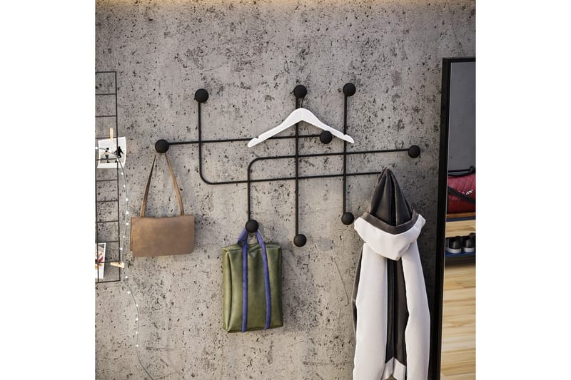 Metalkrog til Væg Australia Sort - Sort - Opbevaring - Tøjopbevaring - Knagerækker