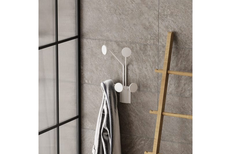 Metalkrog til Væg Clarrae Hvid - Hvid - Opbevaring - Tøjopbevaring - Knagerækker