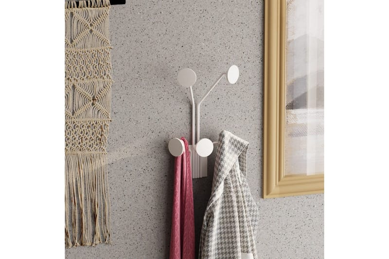 Metalkrog til Væg Clarrae Hvid - Hvid - Opbevaring - Tøjopbevaring - Knagerækker