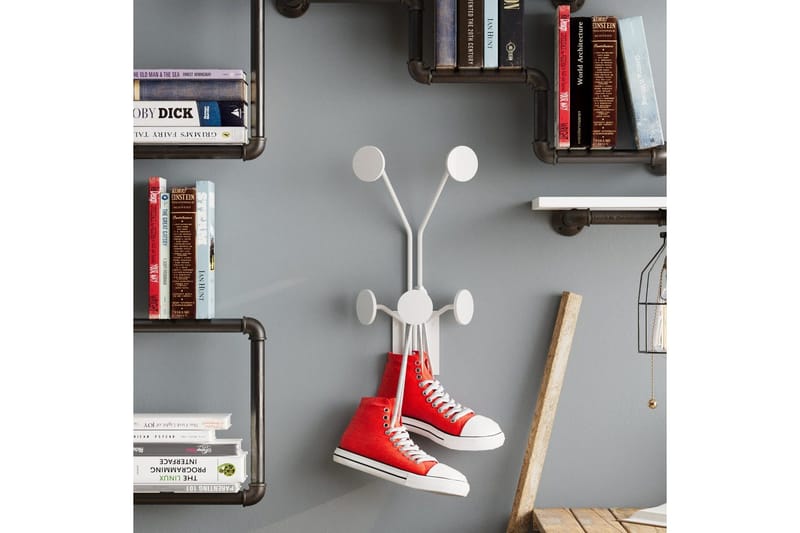 Metalkrog til Væg Clarrae Hvid - Hvid - Opbevaring - Tøjopbevaring - Knagerækker