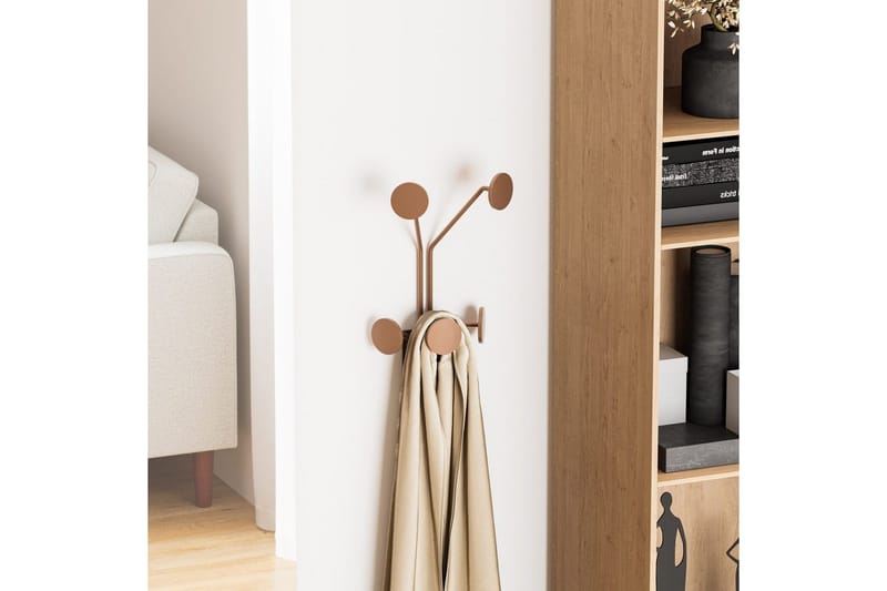 Metalkrog til Væg Clarrae Kobber - Kobber - Opbevaring - Tøjopbevaring - Knagerækker