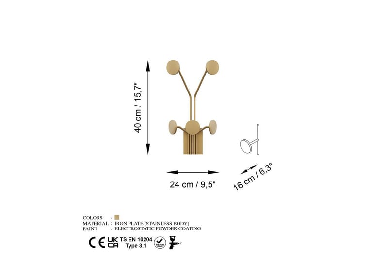 Metalkrog til Væg Clarrae Rany - Rany - Opbevaring - Tøjopbevaring - Knagerækker