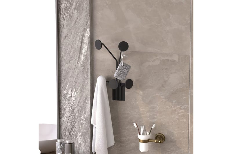 Metalkrog til Væg Clarrae Sort - Sort - Opbevaring - Tøjopbevaring - Knagerækker