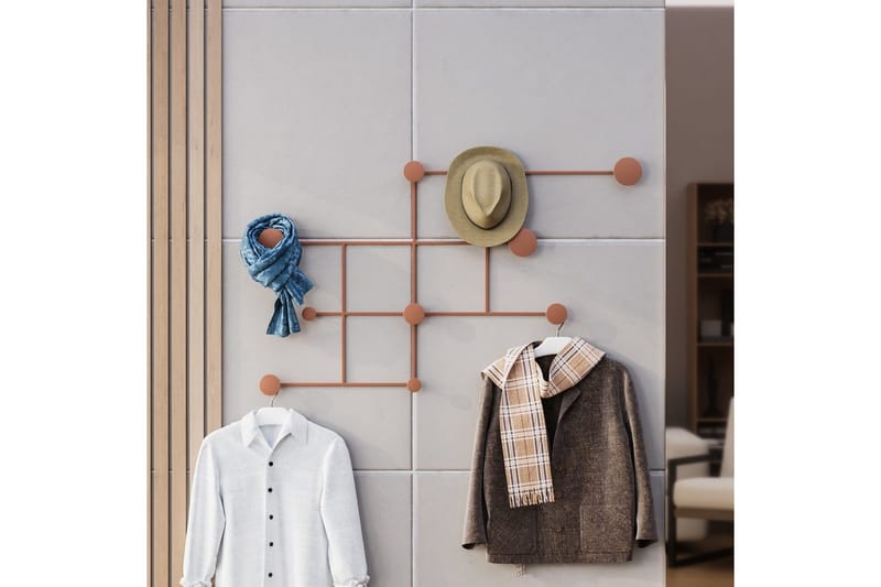 Metalkrog til Væg Colna Kobber - Kobber - Opbevaring - Tøjopbevaring - Knagerækker