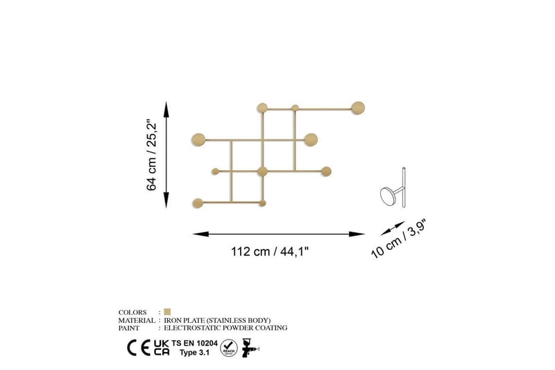 Metalkrog til Væg Colna Rany - Rany - Opbevaring - Tøjopbevaring - Knagerækker