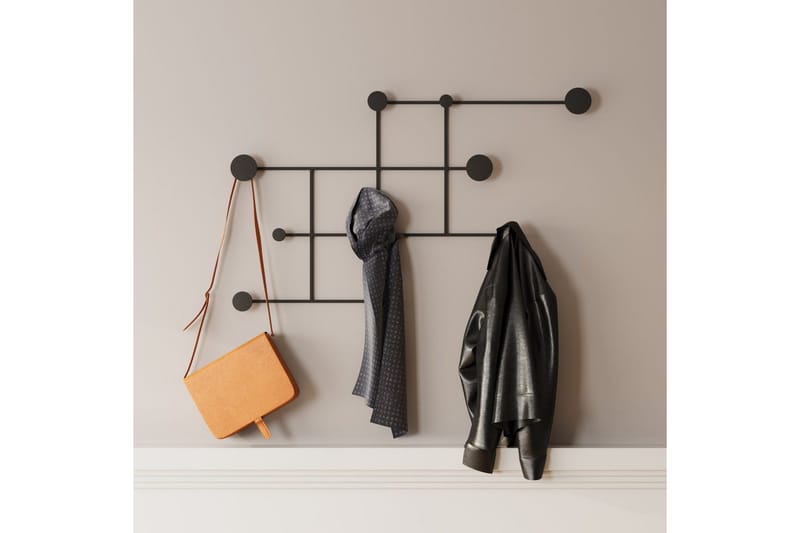 Metalkrog til Væg Colna Sort - Sort - Opbevaring - Tøjopbevaring - Knagerækker