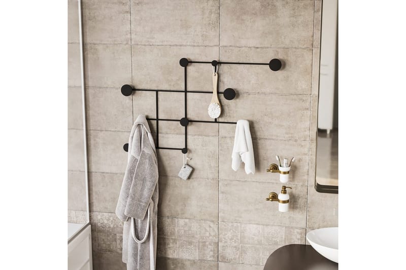 Metalkrog til Væg Colna Sort - Sort - Opbevaring - Tøjopbevaring - Knagerækker