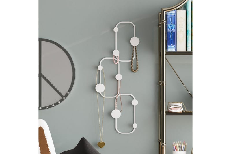Metalkrog til Væg Dravos Hvid - Hvid - Opbevaring - Tøjopbevaring - Knagerækker