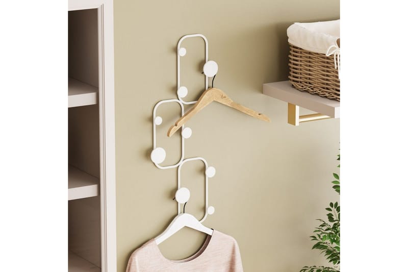 Metalkrog til Væg Dravos Hvid - Hvid - Opbevaring - Tøjopbevaring - Knagerækker
