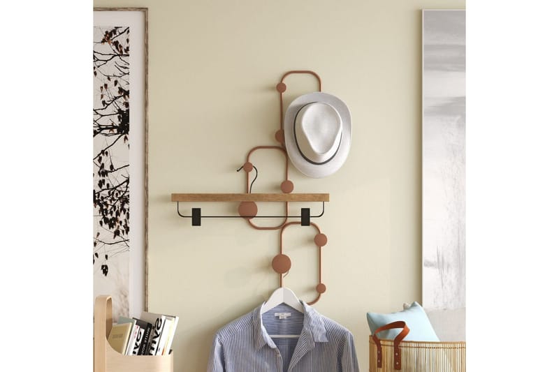 Metalkrog til Væg Dravos Kobber - Kobber - Opbevaring - Tøjopbevaring - Knagerækker