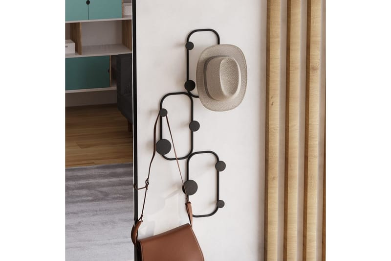 Metalkrog til Væg Dravos Sort - Sort - Opbevaring - Tøjopbevaring - Knagerækker