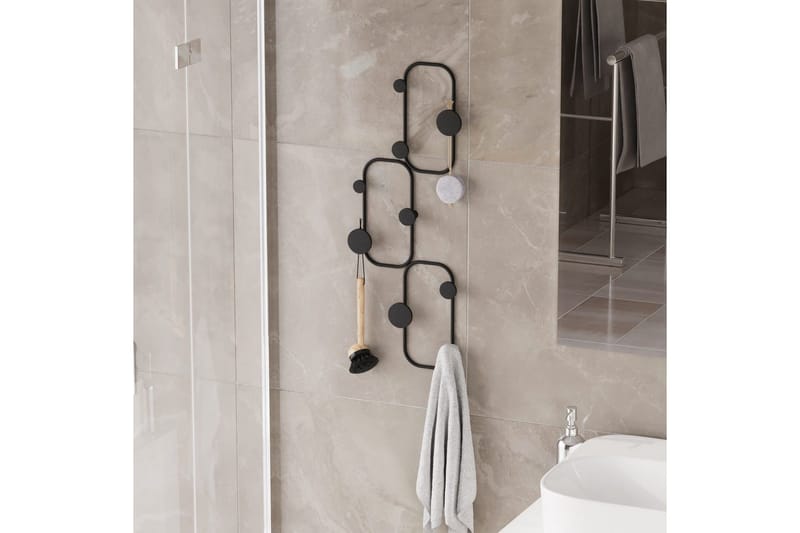 Metalkrog til Væg Dravos Sort - Sort - Opbevaring - Tøjopbevaring - Knagerækker