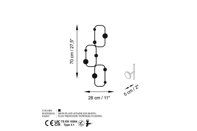 Metalkrog til Væg Dravos Sort - Sort - Opbevaring - Tøjopbevaring - Knagerækker