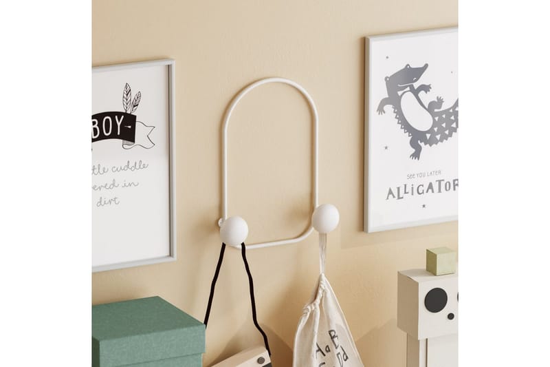 Metalkrog til Væg Frø Hvid - Hvid - Opbevaring - Tøjopbevaring - Knagerækker