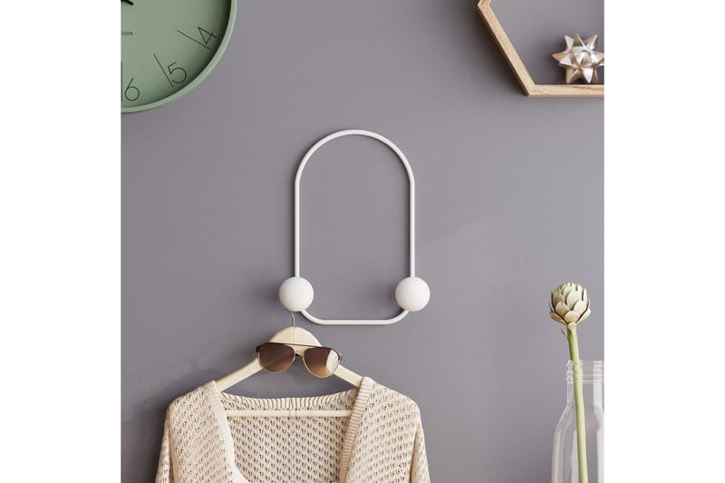 Metalkrog til Væg Frø Hvid - Hvid - Opbevaring - Tøjopbevaring - Knagerækker