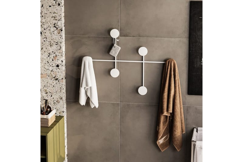 Metalkrog til Væg Inermis Hvid - Hvid - Opbevaring - Tøjopbevaring - Knagerækker