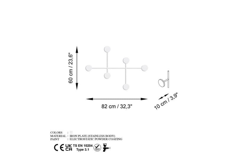 Metalkrog til Væg Inermis Hvid - Hvid - Opbevaring - Tøjopbevaring - Knagerækker
