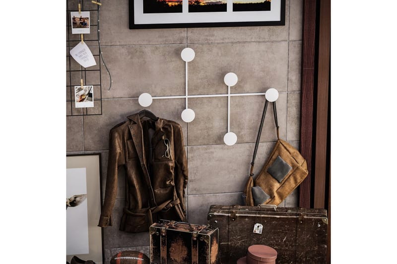 Metalkrog til Væg Inermis Hvid - Hvid - Opbevaring - Tøjopbevaring - Knagerækker