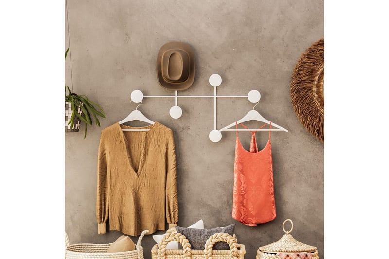 Metalkrog til Væg Inermis Hvid - Hvid - Opbevaring - Tøjopbevaring - Knagerækker