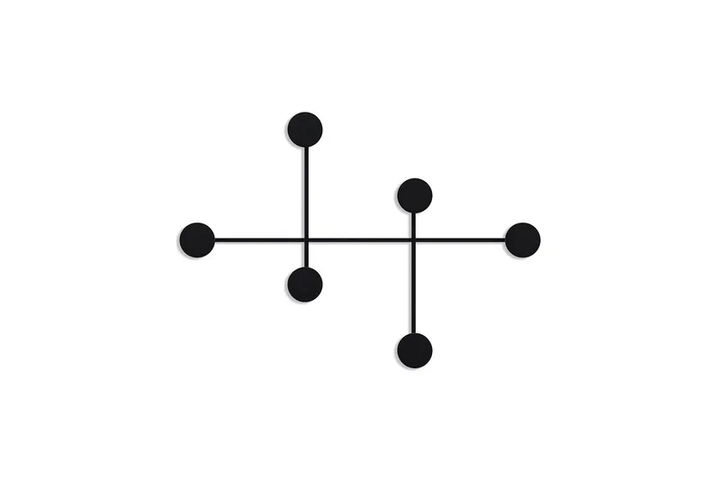 Metalkrog til Væg Inermis Sort - Sort - Opbevaring - Tøjopbevaring - Knagerækker