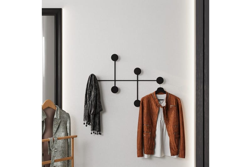 Metalkrog til Væg Inermis Sort - Sort - Opbevaring - Tøjopbevaring - Knagerækker