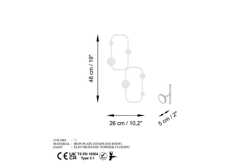 Metalkrog til Væg Mariehøne Hvid - Hvid - Opbevaring - Tøjopbevaring - Knagerækker