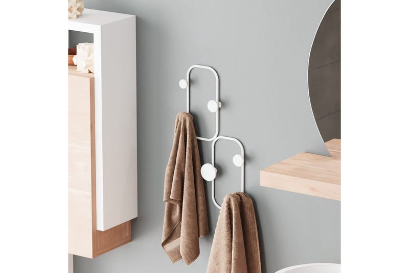 Metalkrog til Væg Mariehøne Hvid - Hvid - Opbevaring - Tøjopbevaring - Knagerækker