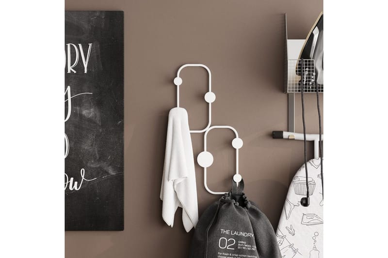 Metalkrog til Væg Mariehøne Hvid - Hvid - Opbevaring - Tøjopbevaring - Knagerækker