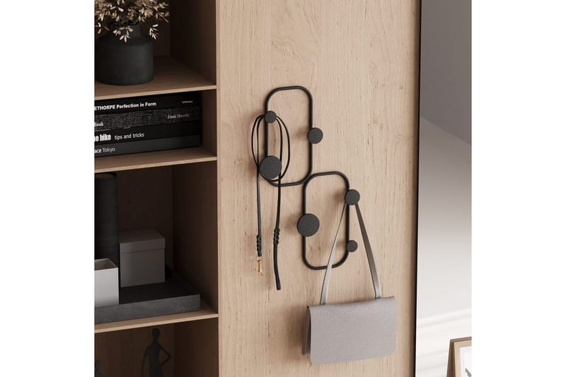 Metalkrog til Væg Mariehøne Sort - Sort - Opbevaring - Tøjopbevaring - Knagerækker