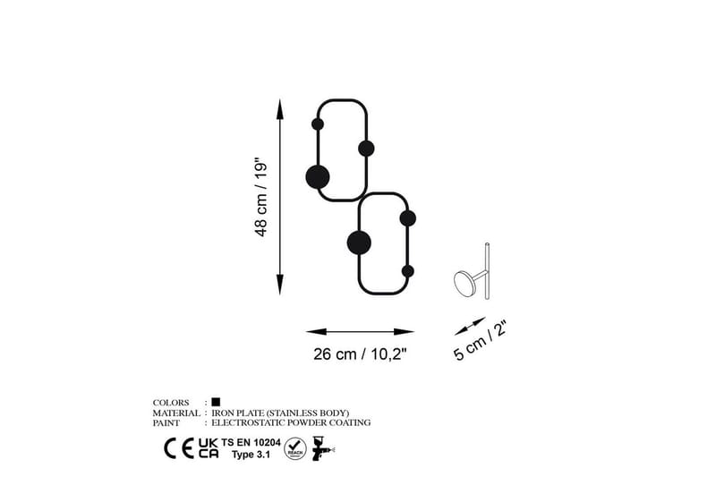 Metalkrog til Væg Mariehøne Sort - Sort - Opbevaring - Tøjopbevaring - Knagerækker